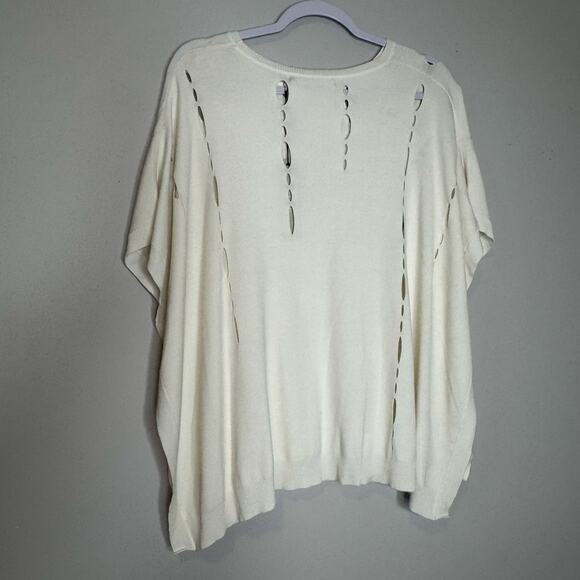 One Grey Day Pruitt Pullover White Distressed Women Size Small NWT - Picture 5 of 9